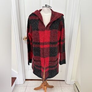 Cyrus Red and Black Plaid Women's Cardigan
